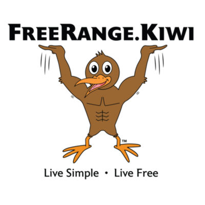  Mug White + FreeRange kiwi = Live Simple - Live Free  Design