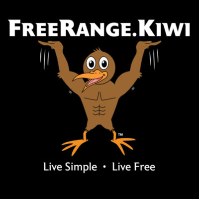 Kids Tee BLACK + FreeRange kiwi = Live Simple - Live Free    Design