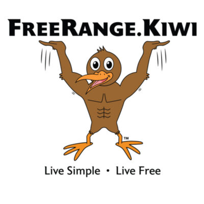 Kids Tee WHITE + FreeRange kiwi = Live Simple - Live Free Design